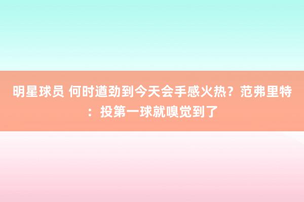 明星球员 何时遒劲到今天会手感火热？范弗里特：投第一球就嗅觉到了