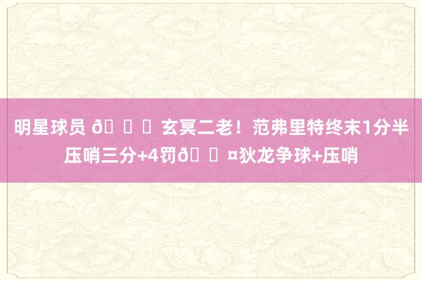 明星球员 🚀玄冥二老！范弗里特终末1分半压哨三分+4罚😤狄龙争球+压哨