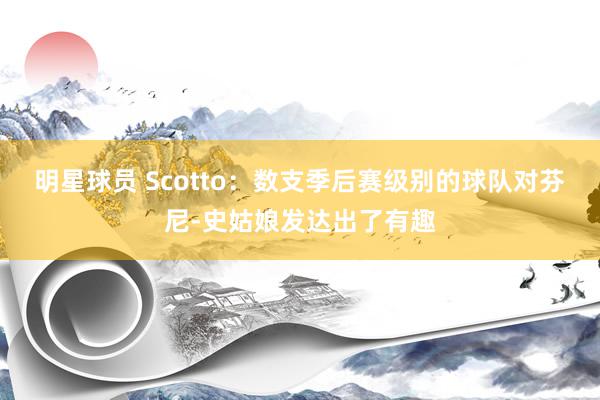 明星球员 Scotto：数支季后赛级别的球队对芬尼-史姑娘发达出了有趣