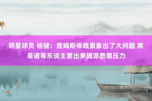 明星球员 杨健：詹姆斯体魄景象出了大问题 席菲诺等东谈主要出