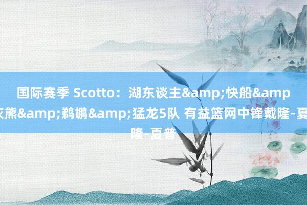 国际赛季 Scotto：湖东谈主&快船&灰熊