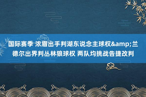 国际赛季 浓眉出手判湖东说念主球权&兰德尔出界判丛林狼球权 两队均挑战告捷改判