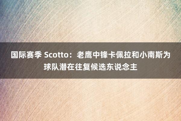 国际赛季 Scotto：老鹰中锋卡佩拉和小南斯为球队潜在往复